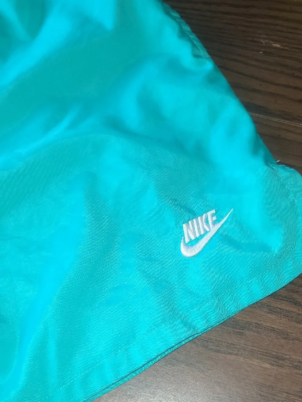 Y2k Nike Aqua Swim Shorts with White Drawstring Mens Size L